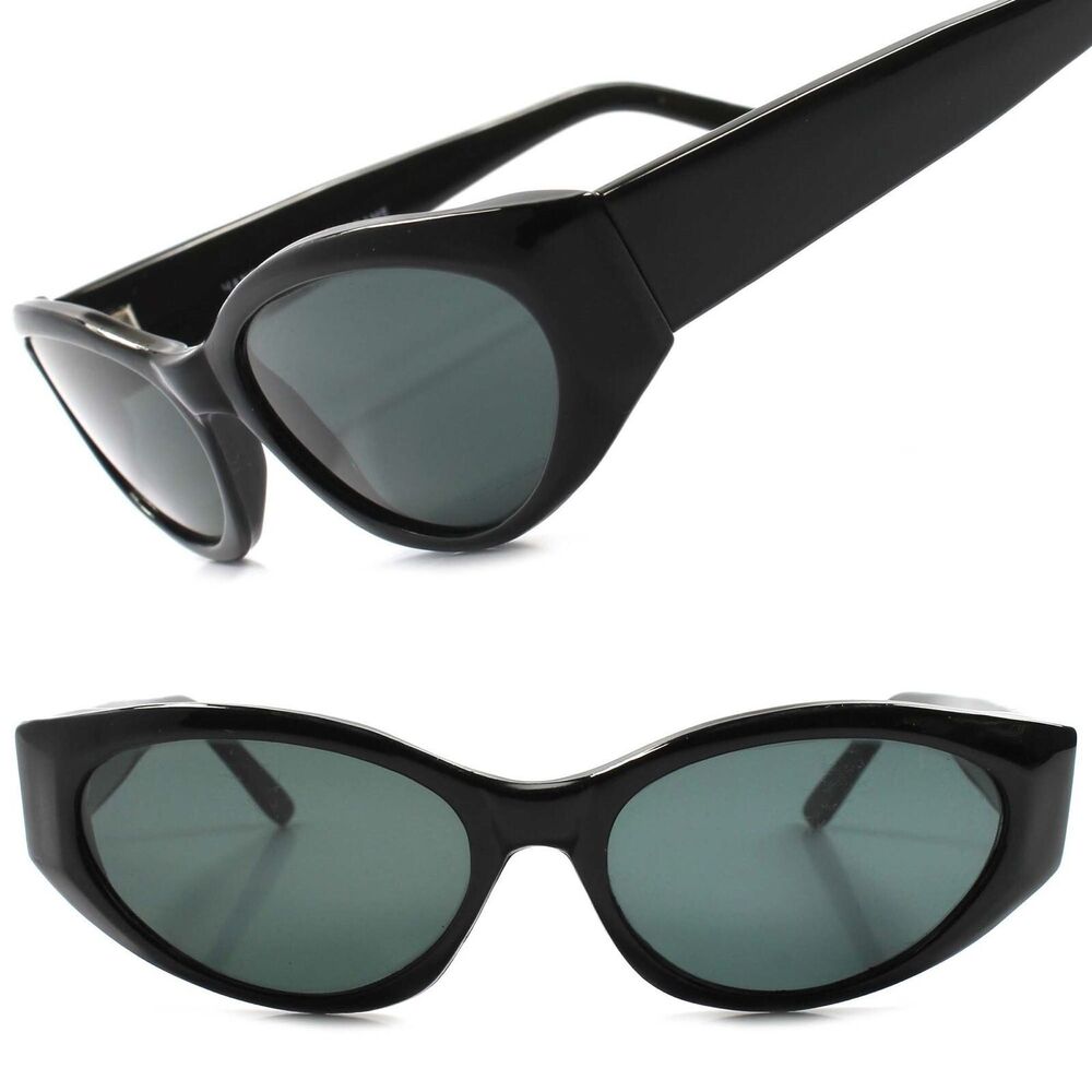Classic True Vintage Deadstock 70s 80s Womens Black Stylish Cat Eye Sunglasses